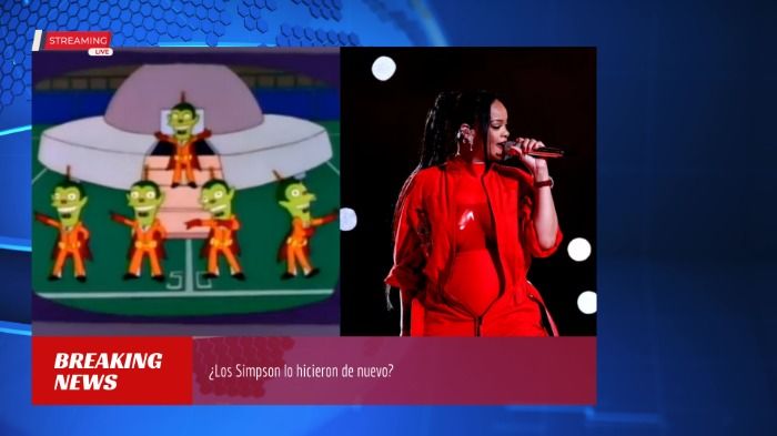 Los aliens hacen parte del show de Rihanna en el Super Bowl